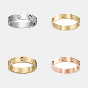 Klassiek Liefde Designer Titanium Stalen Sieraden Heren en Dames Koppels Trouwring Valentijnsdag Cadeau Nooit aantasten Niet-allergisch Breedte 4/5/6 mm