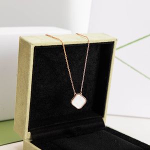 Collier trèfle porte-bonheur classique, collier de styliste pour femmes, collier en nacre en or Rose de haute qualité