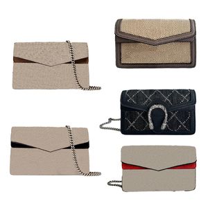 Classic Luxury Chain Fashion Plaid Flower Brand Portefeuille Vintage Dames Brown Leather Handbag Designer Bag de créateur 01