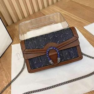 Klassieke luxe ketting mode schoudertas 2022 geruite merk portemonnee vintage dames bruin lederen handheld ontwerper met doos veelkleurig