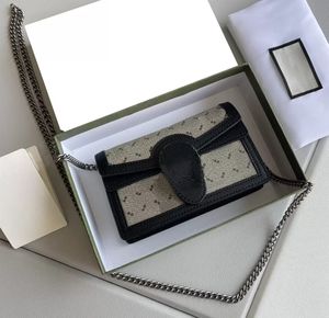 Bolso de hombro de moda con cadena de lujo clásico 2023, billetera Vintage de cuero marrón para mujer, diseñador de mano con caja Multicolor