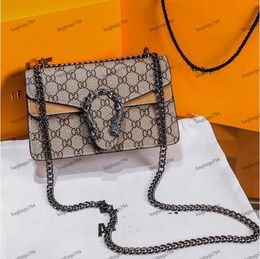 Sac à bandoulière Classic Luxury Chain Totes Fashion 2023 Plaid Flower Brand Wallet Vintage Ladies Brown Leather Handbag designer Sacs à main 400249