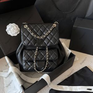 10A Diseñador Mochila Bolsos Mujeres Caviar genuino Mochila de cuero Estilo Mochila escolar Mochilas de viaje Bolsa Deporte Paquetes al aire libre Carteras de 26 cm con caja original