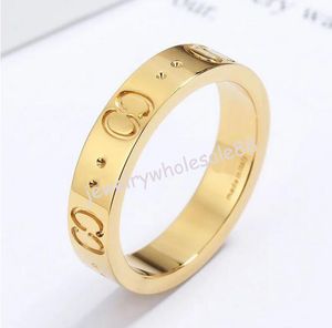 Klassieke luxe ontwerper Ring Women Titanium stalen Bague Letter Rings vergulde gouden zilveren roségoud merk sieraden cadeau