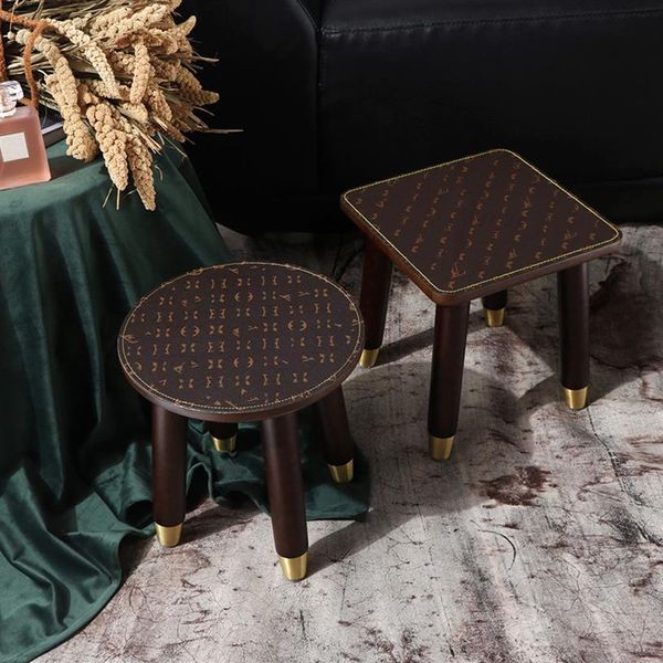 Classique luxe salon meubles chaussures tabouret mode rétro designer chaise en bois table à thé sofa2083
