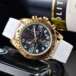 Klassiek luxe herenhorloge, 41 mm wijzerplaat, automatische timing met zes wijzers, lopende seconde, sporthorloge, casual sporthorloge met rubberen band
