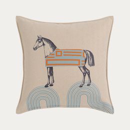 Classique luxe super doux velours impression recto verso Signalisation Cheval canapé housse de coussin taie d'oreiller 45 * 45 cm Décoration de la maison 2023070914