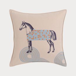 Classique luxe super doux velours impression recto verso Signalisation Cheval canapé housse de coussin taie d'oreiller 45 * 45 cm Décoration de la maison 2023070915