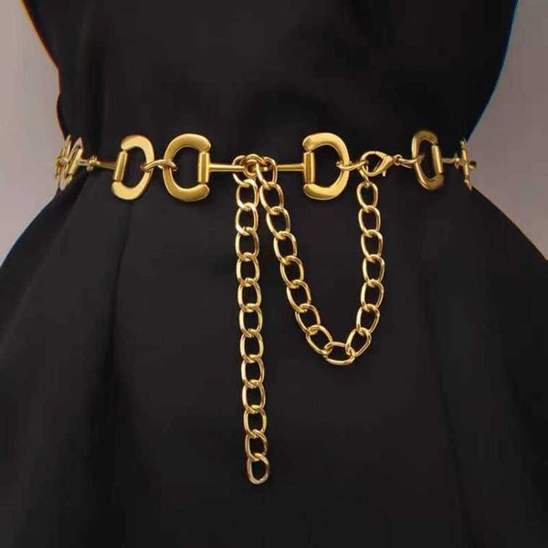 Lujo clásico de calidad superior Marca de lujo D Cinturón de cadena de metal para mujeres Vestidos a juego Decoración Suéter Abrigo Banda de damas Accesorios de cintura Diseñador Más vendidos