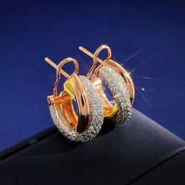 Classic Luxury Trinity Oree Oreing Moucrages Moucrages d'oreilles 18 cardières Moucrages d'oreilles Gold Designer pour femmes trois anneaux et trois couleurs Moisanite Designer Jewelry Girlfriend