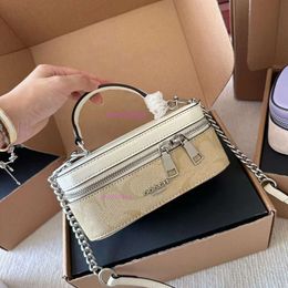 Klassieke luxe kofferbak lunch make-up tassen Train Case cooach Designer Dames toilettassen handtas wassen Cross Body schoudertassen Lederen cosmetische heren clutch bag