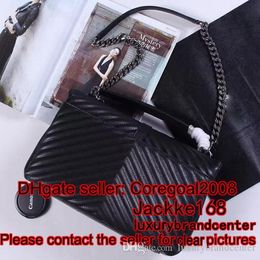 CLASSIC MEDIUM COLL￈GE BAG Matelassé V pochette à rabat noir cartable dylan sac à main pour femme bandoulière sac à bandoulière en cuir véritable sac à main 24 cm 32 cm