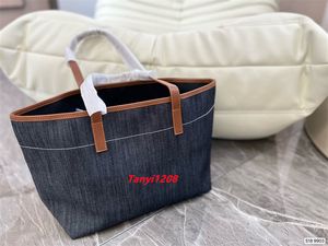 Classique Moyen Totes Designer Sac À Main Femmes Sacs À Bandoulière Lady Shopping Bag Grande Capacité Sacs À Main De Luxe Mode Denim Sacs Extérieurs En Cuir Marron Poignée Supérieure