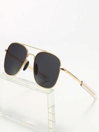 Classic Men Army Military Pilot Style Polaris Sunglasses 52 mm Top Metal Quality Brand Design Sun Glasses Sunglasses1938798