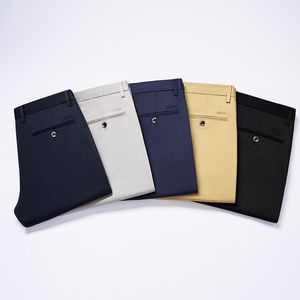 Klassieke heren kaki casual broek 2022 lente zakelijk mode stretch effen kleur broek heren merk grijs zwart marine,8018 heren