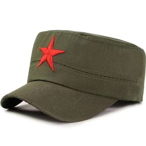 Klassieke mannen Militaire hoeden met Red Star Unisex Army Flat Baseball Cap Camouflage Fishing Hat Peaked Cap Fashion Soldier Hat