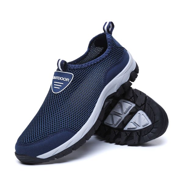 Classique hommes chaussures de course noir gris marine mode # 25 hommes formateurs Sports de plein air baskets marche coureur taille de chaussure 39-44