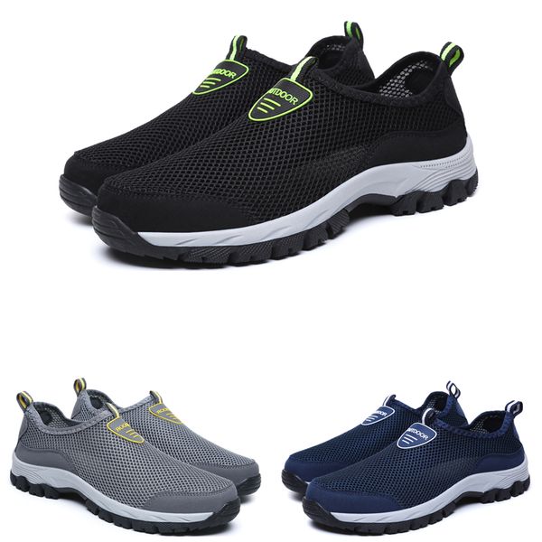 Zapatos para correr clásicos para hombre Negro gris azul marino Moda # 16 Zapatillas de deporte para hombre Zapatillas deportivas para exteriores Zapatillas para caminar Tamaño del zapato 39-44