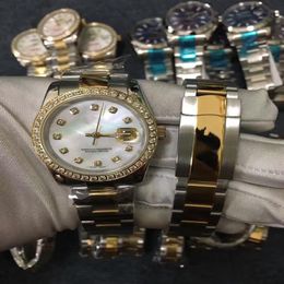 Relojes clásicos para hombres y mujeres, caja de bisel de diamantes presidenciales, reloj de acero inoxidable para damas más bajas a294O