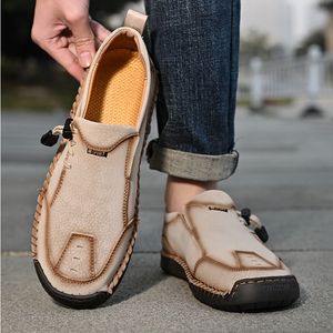 Chaussures décontractées classiques en cuir pour hommes, mocassins de luxe, baskets d'extérieur pour hommes, chaussures de conduite à la mode, grande taille 48