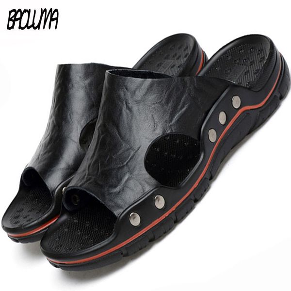Classic Men S Salms Sandales Soft Original Real Slippers Roman Outdoor Cuir Slides Claic Sandal Slipper Slipper