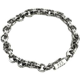 Klassieke heren tij merk 925 sterling zilveren armband chain paar persoonlijkheid geavanceerde licht luxe mode retro zilveren sieraden