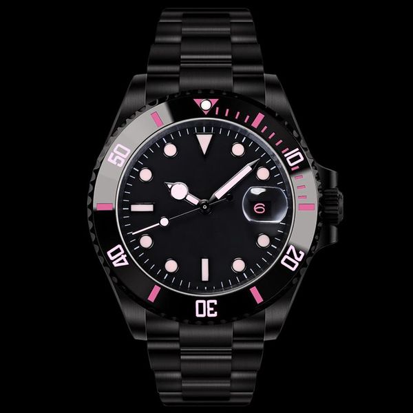 Reloj clásico para hombre con esfera negra, cronógrafo 904L de 40 mm y mecanismo completamente automático de acero inoxidable con sensación de ciencia ficción, 241h