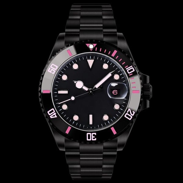 Reloj clásico para hombre con esfera negra, cronógrafo 904L de 40 mm y mecanismo completamente automático de acero inoxidable con sensación de ciencia ficción 193Y