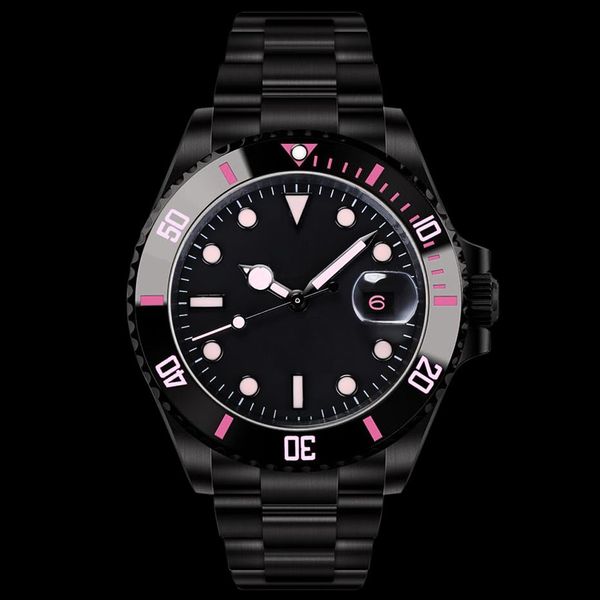 Reloj clásico para hombre con esfera negra, cronógrafo 904L de 40 mm y mecanismo completamente automático de acero inoxidable con sensación de ciencia ficción 226F