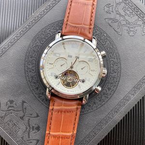 Klassiek herenhorloge Hoogwaardige automatische chronograaf met tweede mechanisch horloge Leren band 41 mm wijzerplaat Luxe casual horloge