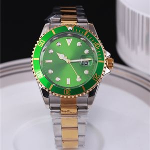 Montre classique pour hommes, montre à Quartz, anneau réglable, 40, tout en acier inoxydable, anneau arc-en-ciel, saphir étanche Super brillant