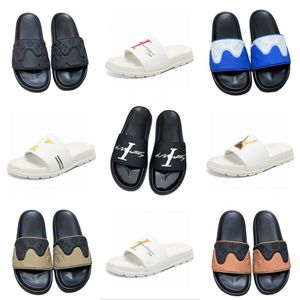 Klassieke mannen slippers luxe rubberen dia's brief afdrukken strandschoenen oude bloem sandalen zomer hotel i ndoor doucheruimte buiten flip flops waterdicht non -slip