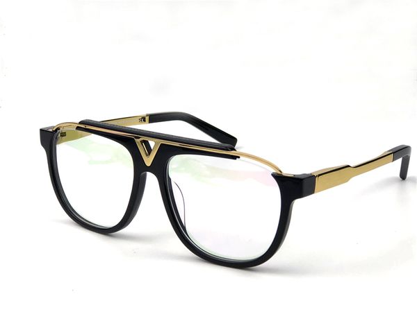Classique hommes lunettes de soleil plaque cadre carré 0936 simple élégant design rétro lunettes de mode lentille claire lunettes transparentes