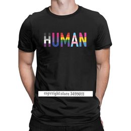 Camisetas clásicas para hombre LGBT humano novedad camisetas de algodón Premium Fitness Gay Pride Pansexual Asexual Bisexual camisetas Streetwear 210706