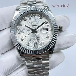 Klassiek herenhorloge Dotted Diamond Luxe 41 mm Mechanisch Automatisch roestvrij staal Computerpatroon Waterdicht