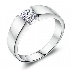 Klassieke mannen vrouwen sieraden AAA diamant modeontwerp wit goud gevuld gesimuleerde stenen bruiloft verlovingsringen voor liefde maat 6 7 8 9