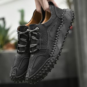 Clásico Hombres Mujeres Malla Zapatos para correr Cuero Suave Comodidad Negro Blanco Marrón Gris oscuro Rojo Beige Rosa Zapatillas deportivas para hombre Zapatillas deportivas GAI