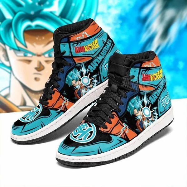 Classique Hommes Femmes Vegeta Ultra Ego DB Casual Chaussures Anime Baskets Délicat Caoutchouc Hauts Graffiti Cuir Designer Personnalisé Animes Chaussures De Sport MN2102 Boîte EU 36-48