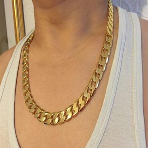 Klassieke heren 18k echt geel massief gouden ketting ketting 23 6 inch 10 mm sqcfCSW geheel2019277j