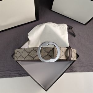 Ceinture classique pour hommes largeur 3.8cm ceinture de créateur pour femme boucle en argent ceintures en cuir rayé 3 ceintures à la mode