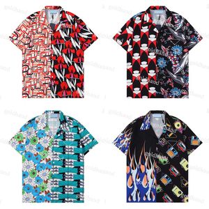 Chemises de Bowling classiques pour hommes, t-shirts de styliste avec Logo Triangle, t-shirts décontractés à boutons, vêtements de chemise