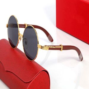 Lunettes de soleil de créateurs pour hommes classiques pour femmes Big Round Gold Alloy Full Full Sunglass Oval Ggggle Man Femme Vintage Brand Eyeglass W304N