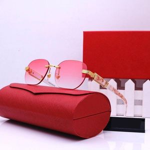 Gafas de sol clásicas de diseñador para hombre Marco óptico Marca Buffalo Horn Gafas de sol para mujer Famoso Retro Lujo en forma de C Moda Madera Rosa