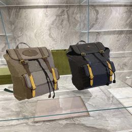 Classic Mens Soft Travel Backpack Katy Perry Sup Web Banden Bruin Geel Geel Vintage canvas Bag Luxurys Designer Schoudertassen 322c