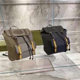 Classic Mens Soft Travel Backpack Katy Perry SUP Web Banden Bruin Geel Vintage Canvas Bag Luxurys Designer Shoulder Bags284X