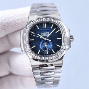 Klassieke herenhorlogekast met diamanten mechanische automatische horloges saffier waterdicht 40 mm zakelijk polshorloge Montre de Luxe250T