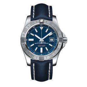 Montre classique pour hommes, argent, noir, bleu, cuir, caoutchouc, automatique, mécanique, montres de sport en acier inoxydable, saphir AAA +