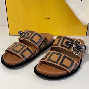 Zapatillas de verano para hombres de la playa sandalia doble f deslizamientos sandale tacón plano luxuryse diseñador zapato plataforma de goma de goma