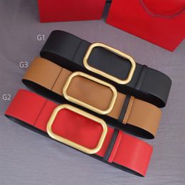 Klassieke heren damesriemen modeontwerper lederen riem voor heren damesriemen gladde gesp tailleband 70 mm met doos 6 kleuren 267h