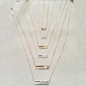Klassieke Messik-serie Enkele drie diamanten glijdende asymmetrische ketting voor vrouwen Designer Sieraden Feest Bruiloft luxe Liefhebbers cadeau